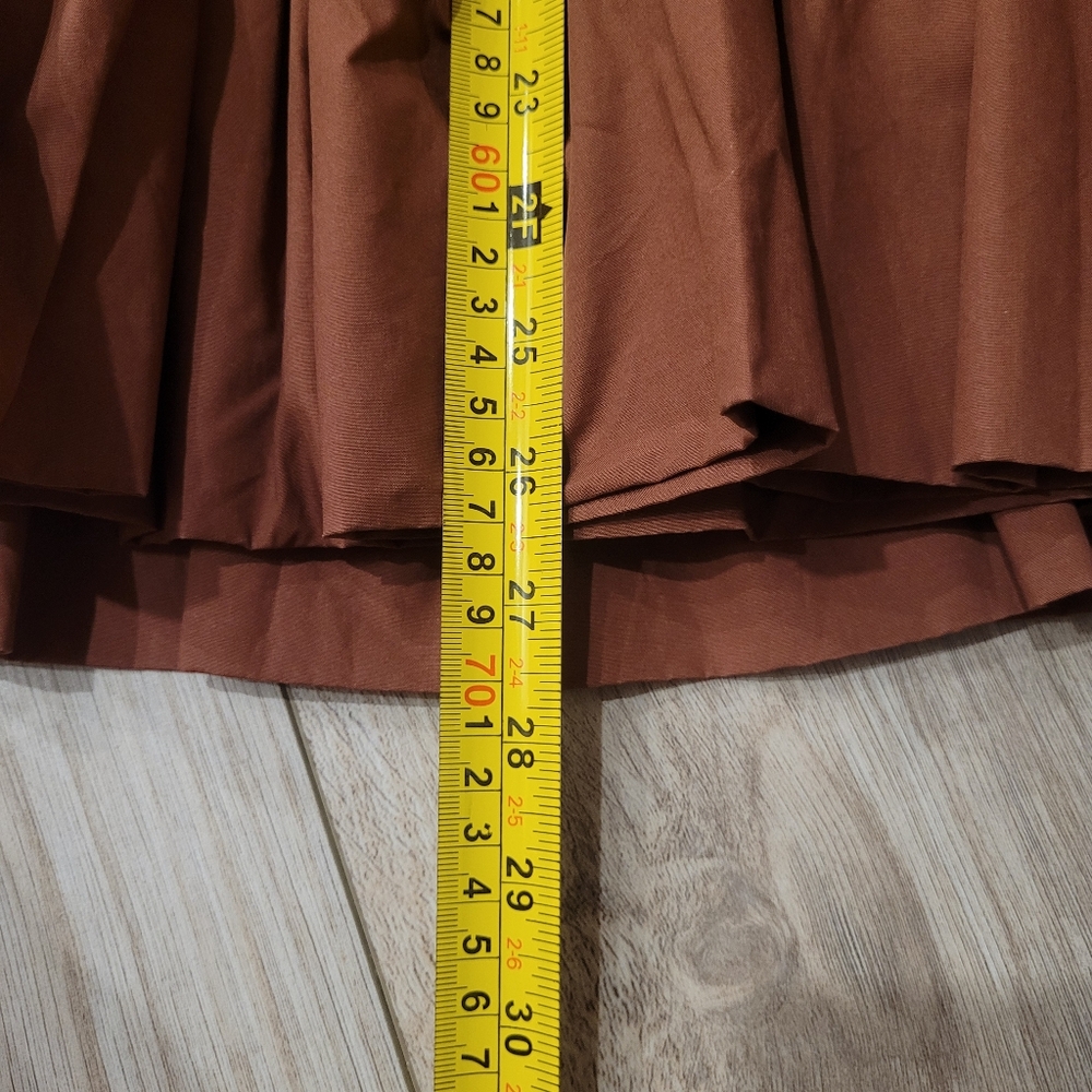 Anthropologie Rust Brown Tiered Mini Dress - Picture 12 of 15